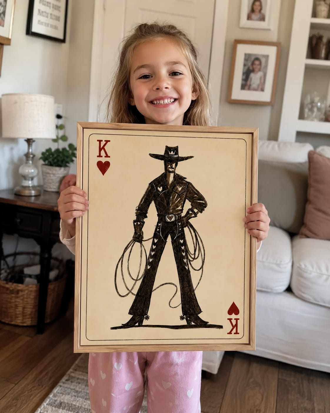 Customer photo review of Cowboy King Playing Card Canvas