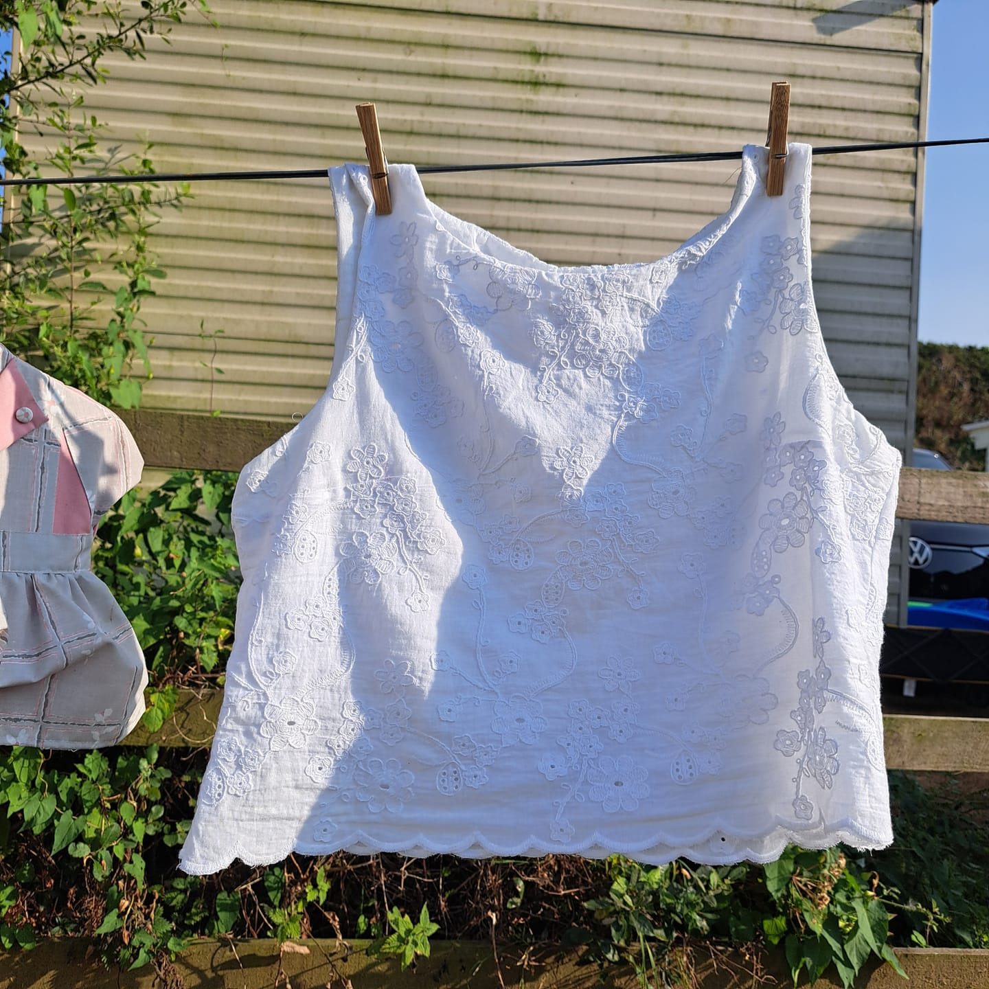 Customer photo review of Floral Perfection Embroidered Cotton Fabric
