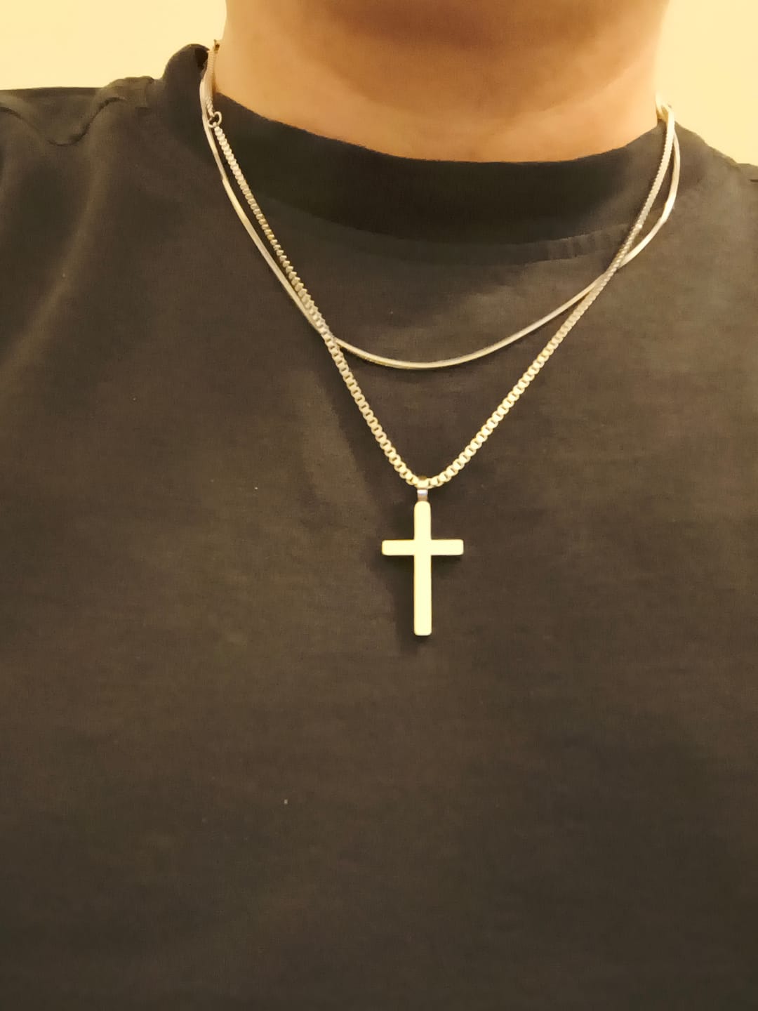 Customer photo review of Classic Cross Necklace Duo