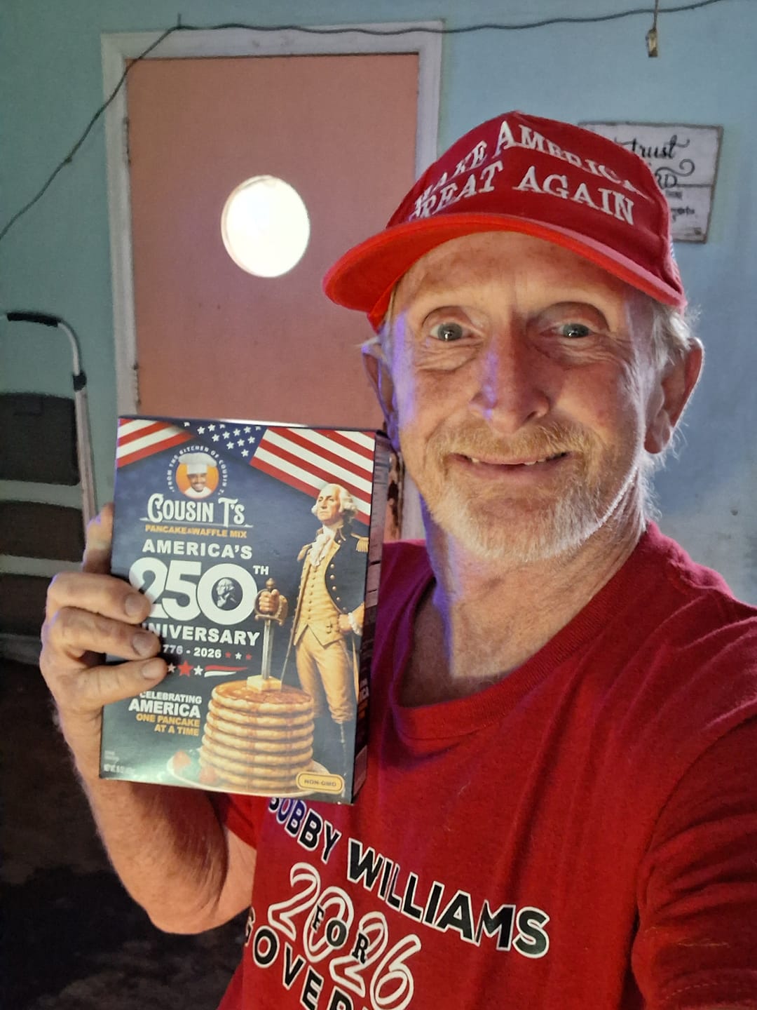 Customer photo review of Cousin T's 250th Anniversary Pancake & Syrup Bundle