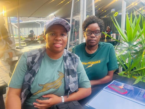 Customer photo review of Springboks Mosaic Regular Crew Tee - Forest Green
