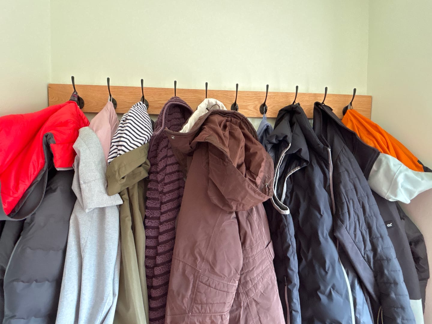 Customer photo review of Oak Coat Hanger