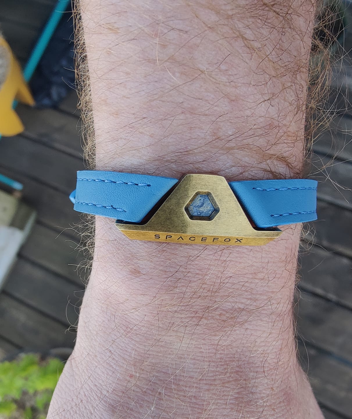 Customer photo review of Brin Cuir Bleu