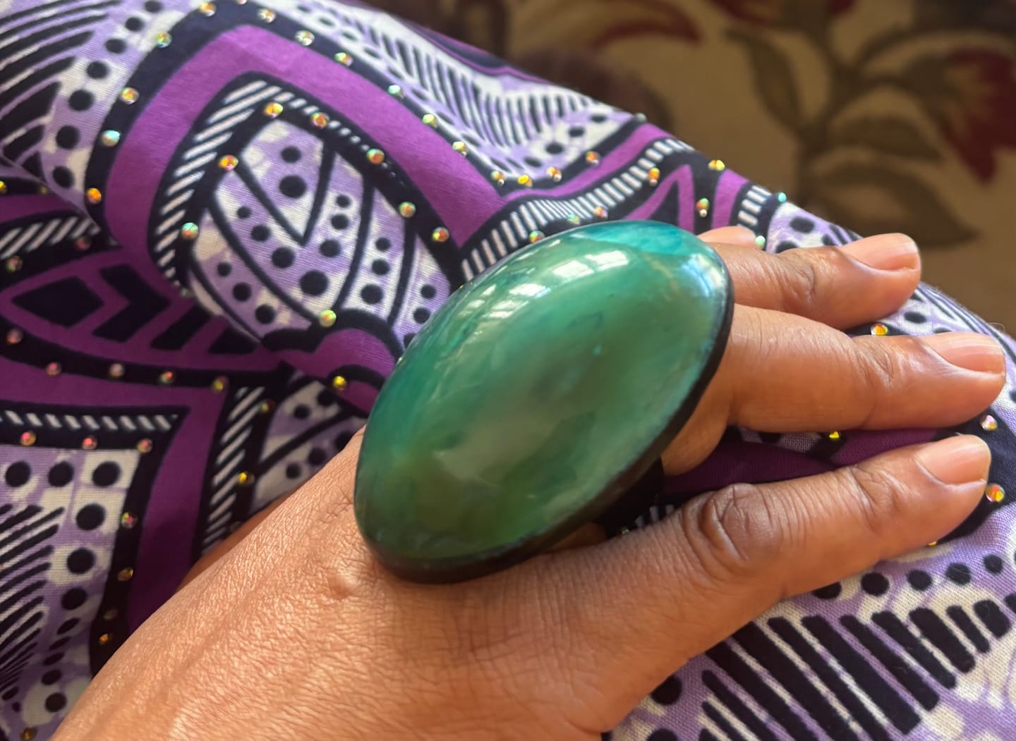Customer photo review of Afro Color Pop Horn Rings