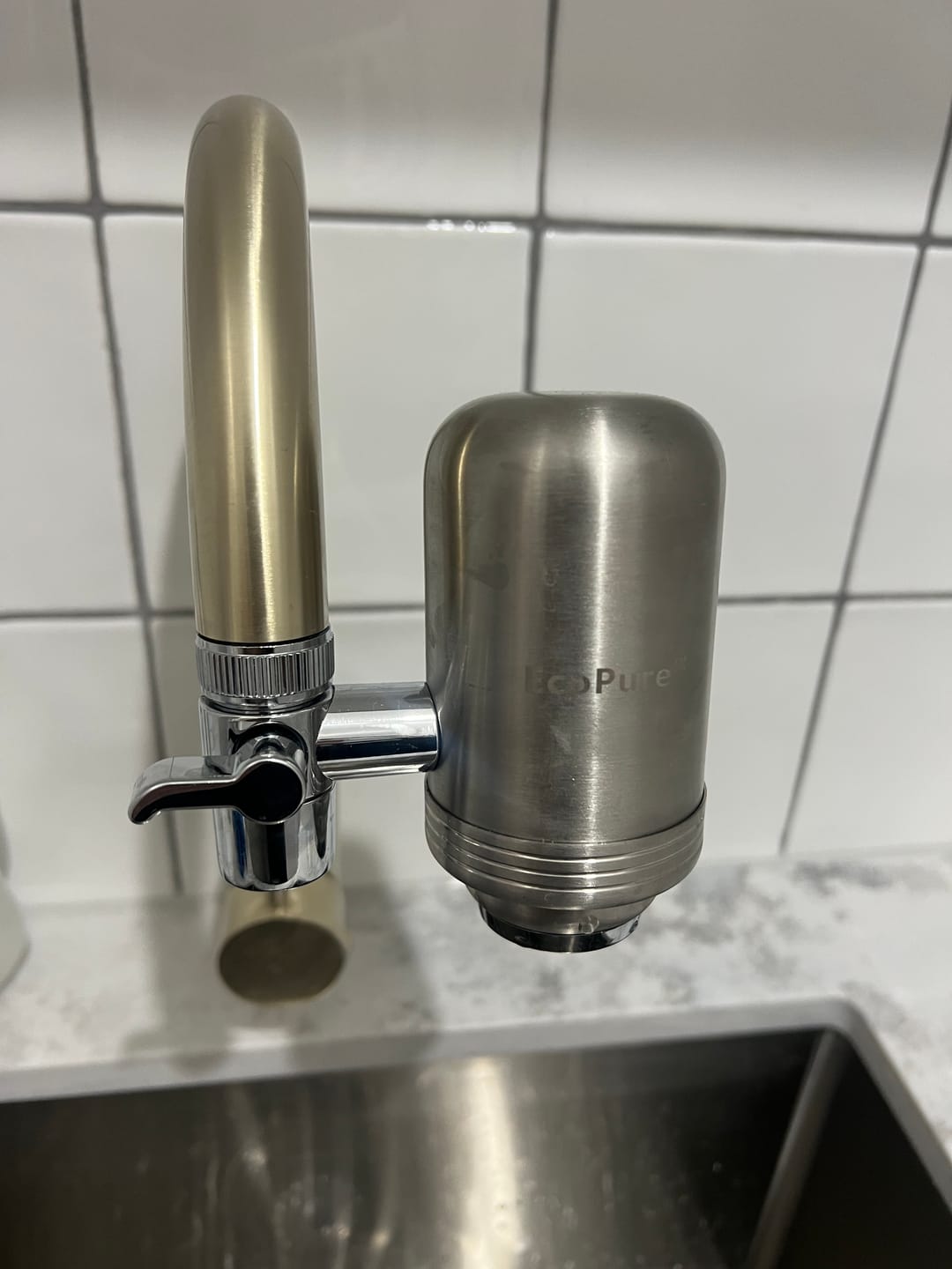 Customer photo review of Tap Filter Unit — Reduce Chlorine & Common Impurities In Seconds