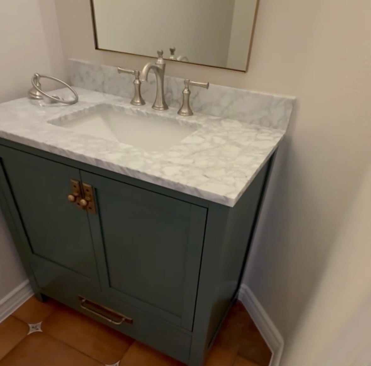 Customer photo review of Classic Cabinet Pulls with Backplate - Antique Brass