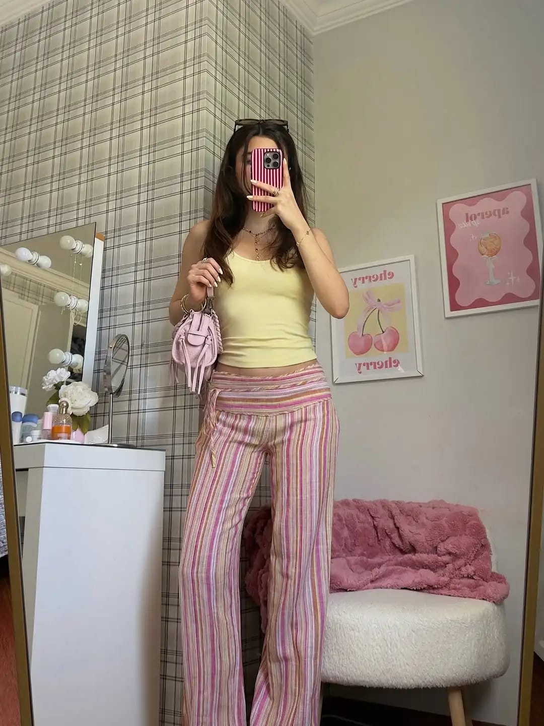 Customer photo review of Sienna Striped Palazzo Pants
