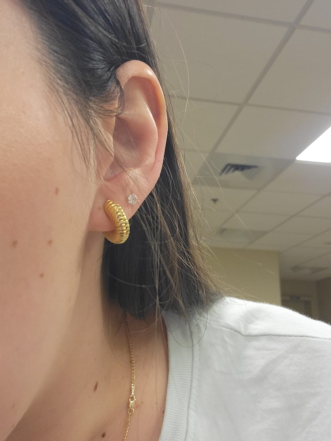 Customer photo review of Laila Bow Pearl Earrings