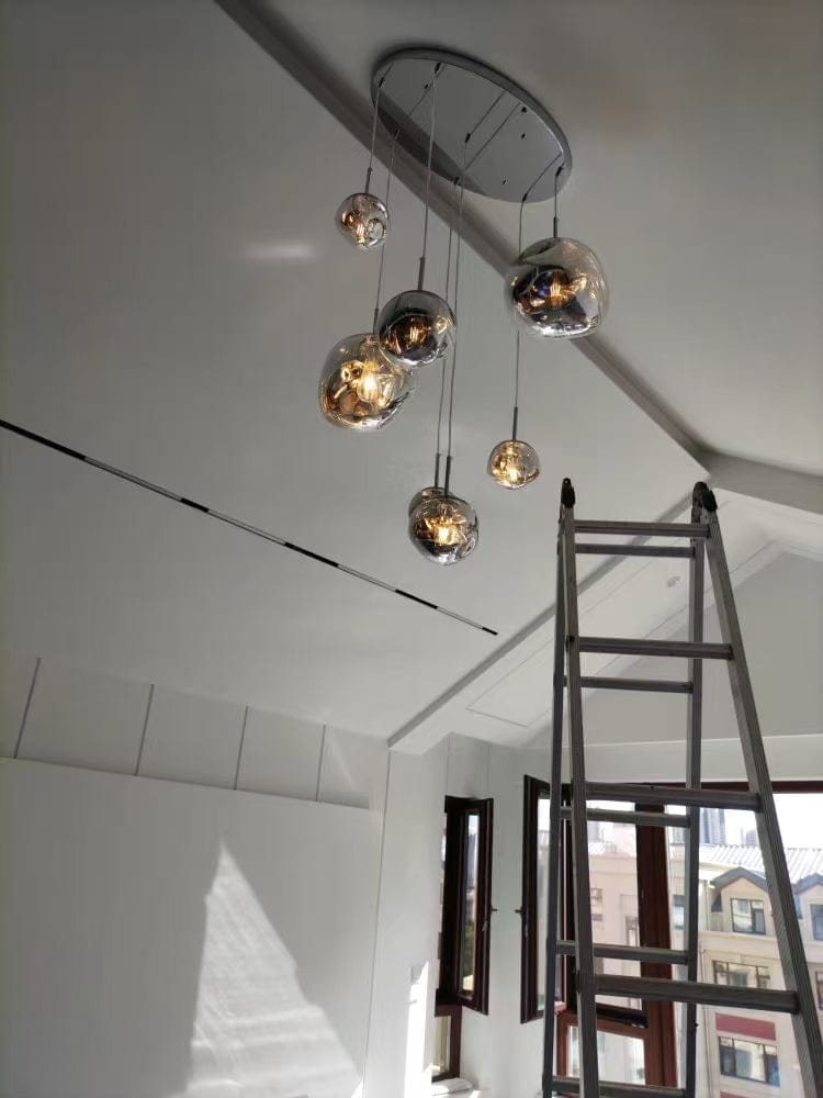 Customer photo review of Tambora Lava Pendant Light(Mixed Sizes), Bulb Version