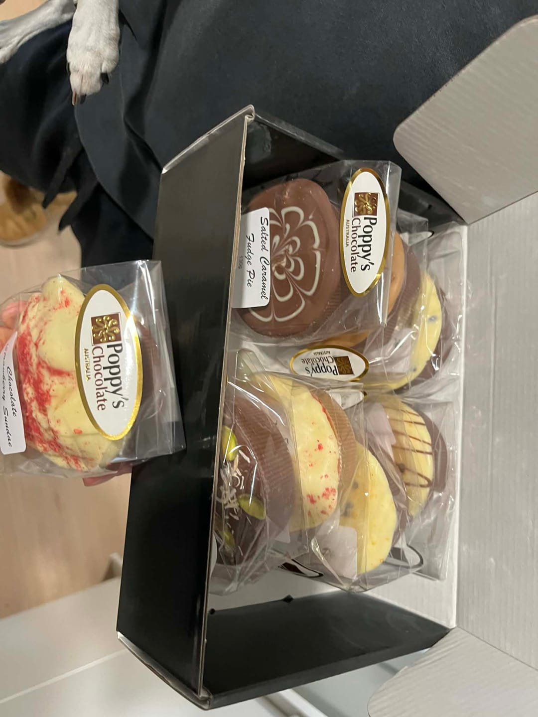 Customer photo review of Chocolate Pie Variety Box - Gluten Free with Pistachio Coconut Pie