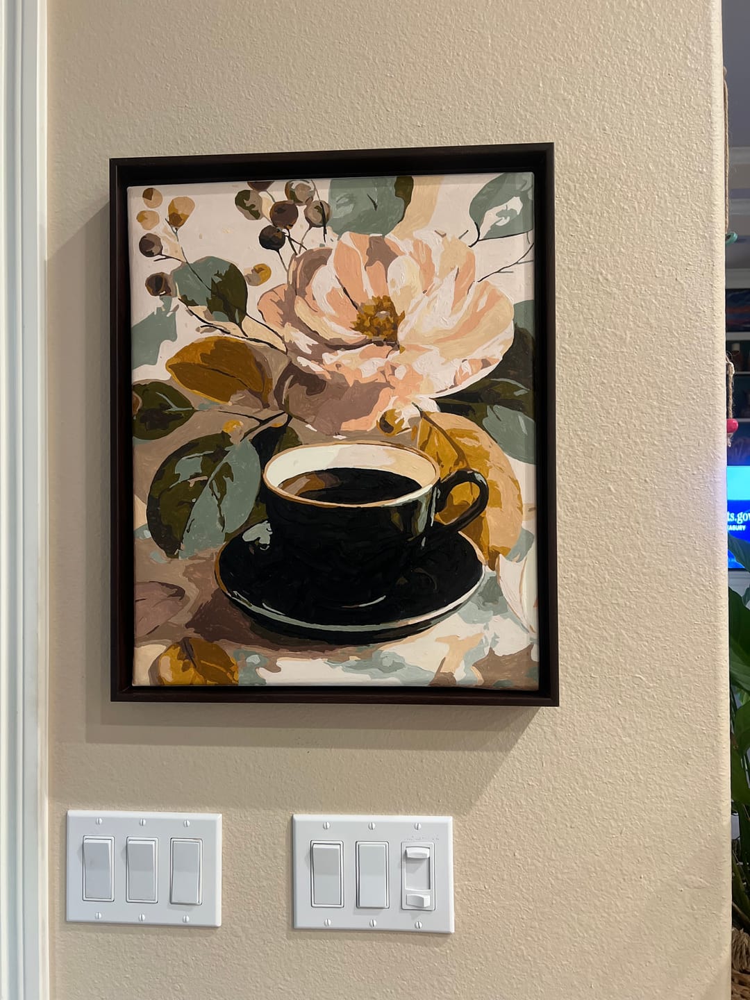 Customer photo review of Black cup of coffee | Paint by Number