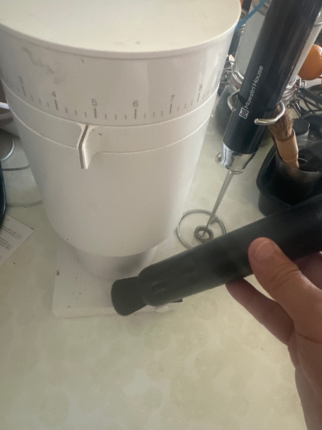 Customer photo review of The Barista Air Wand™ | Precision 2-in-1 Grinder Vacuum & Blower