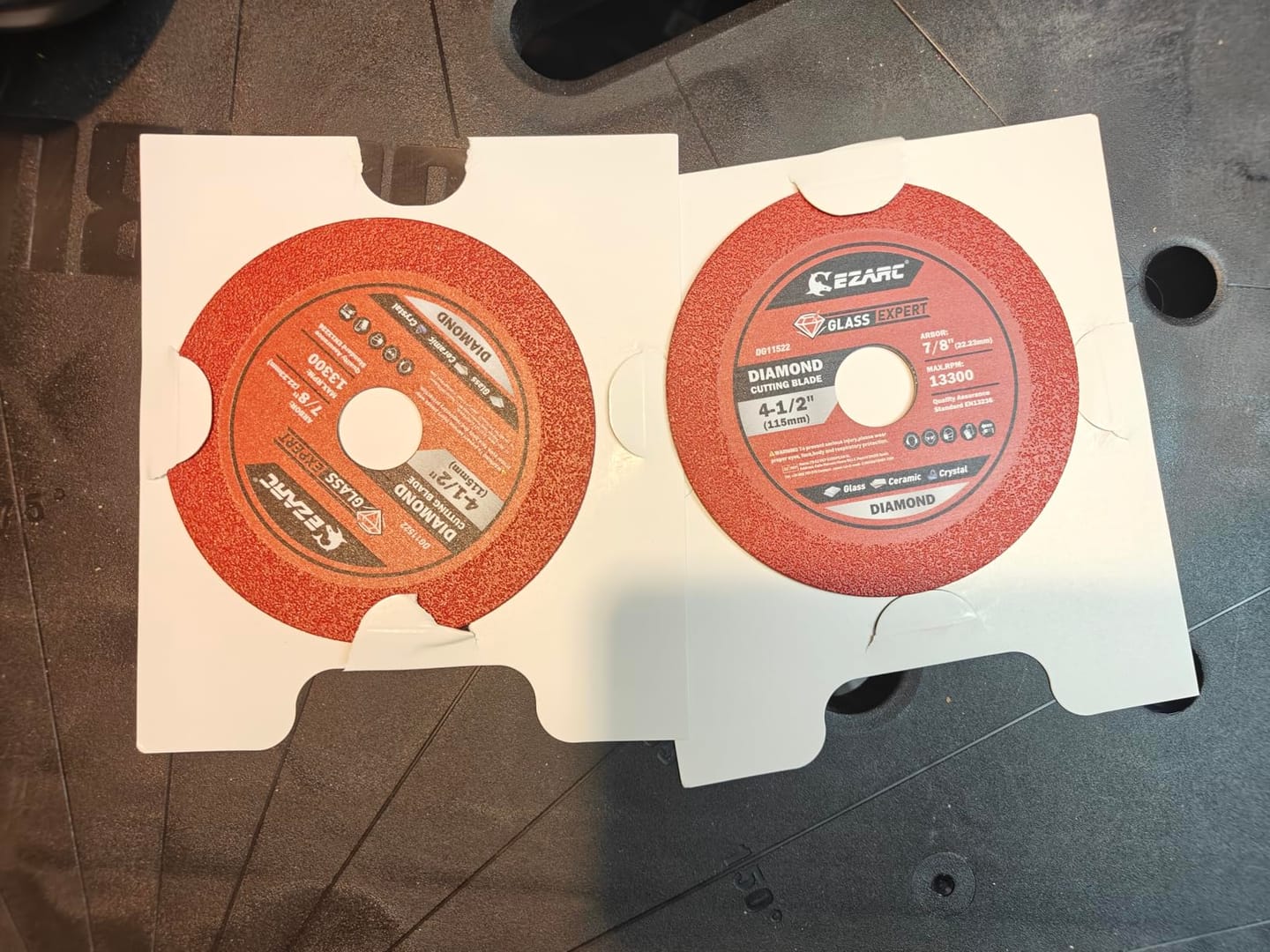Customer photo review of Glass Cutting Disc 2-Pack For Ceramic Tile, Glass, Crystal, Porcelain