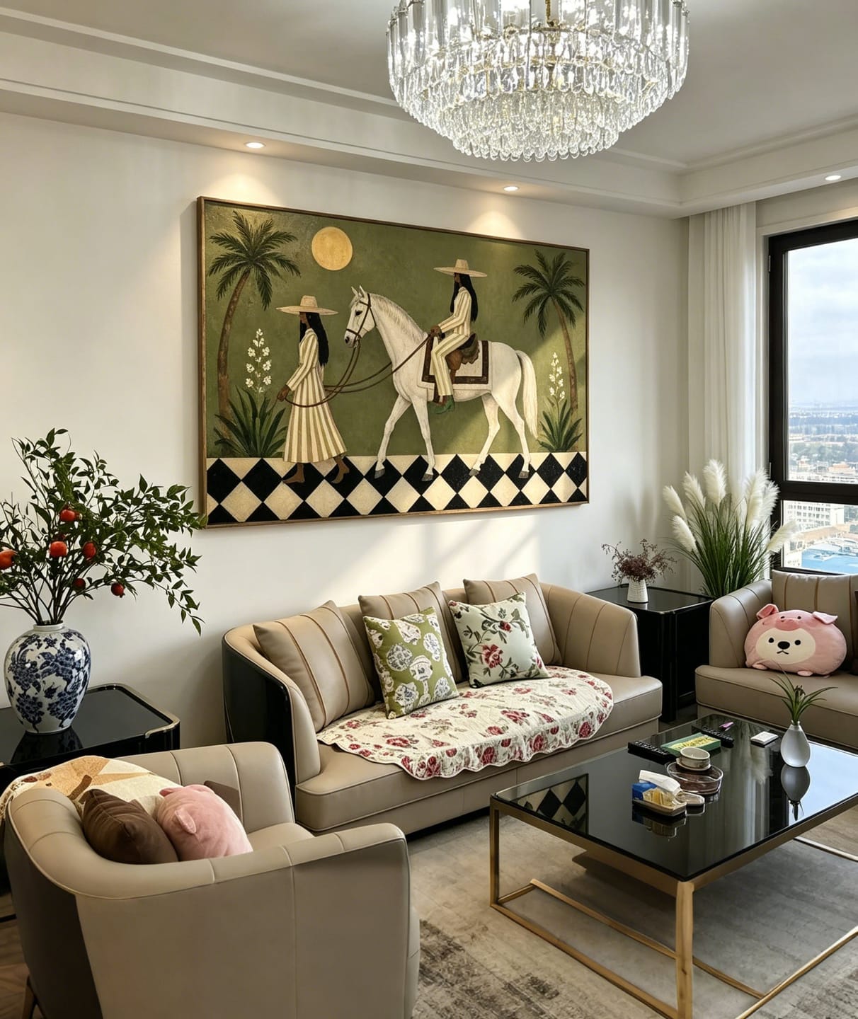 Customer photo review of Olive Courtyard White Horse Painting