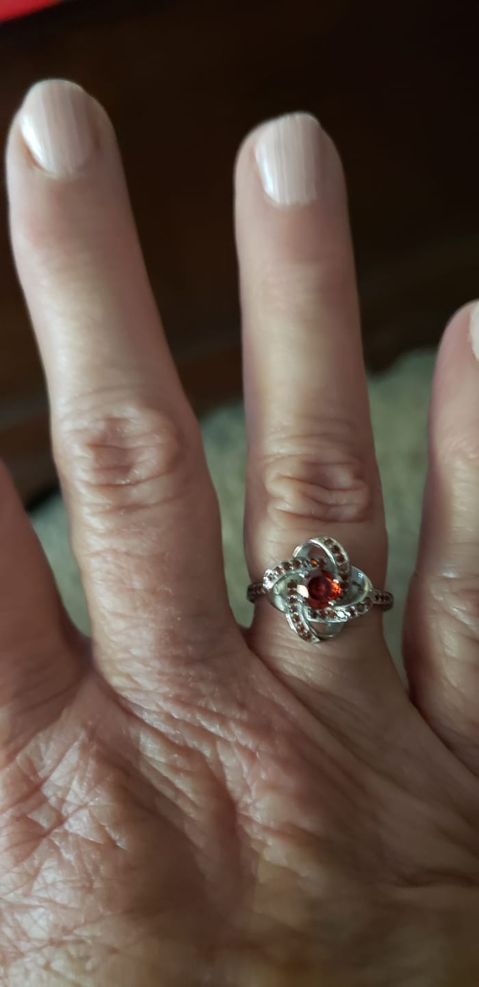 Customer photo review of Celtic Knot™ Ring — 18K White Gold | Ruby