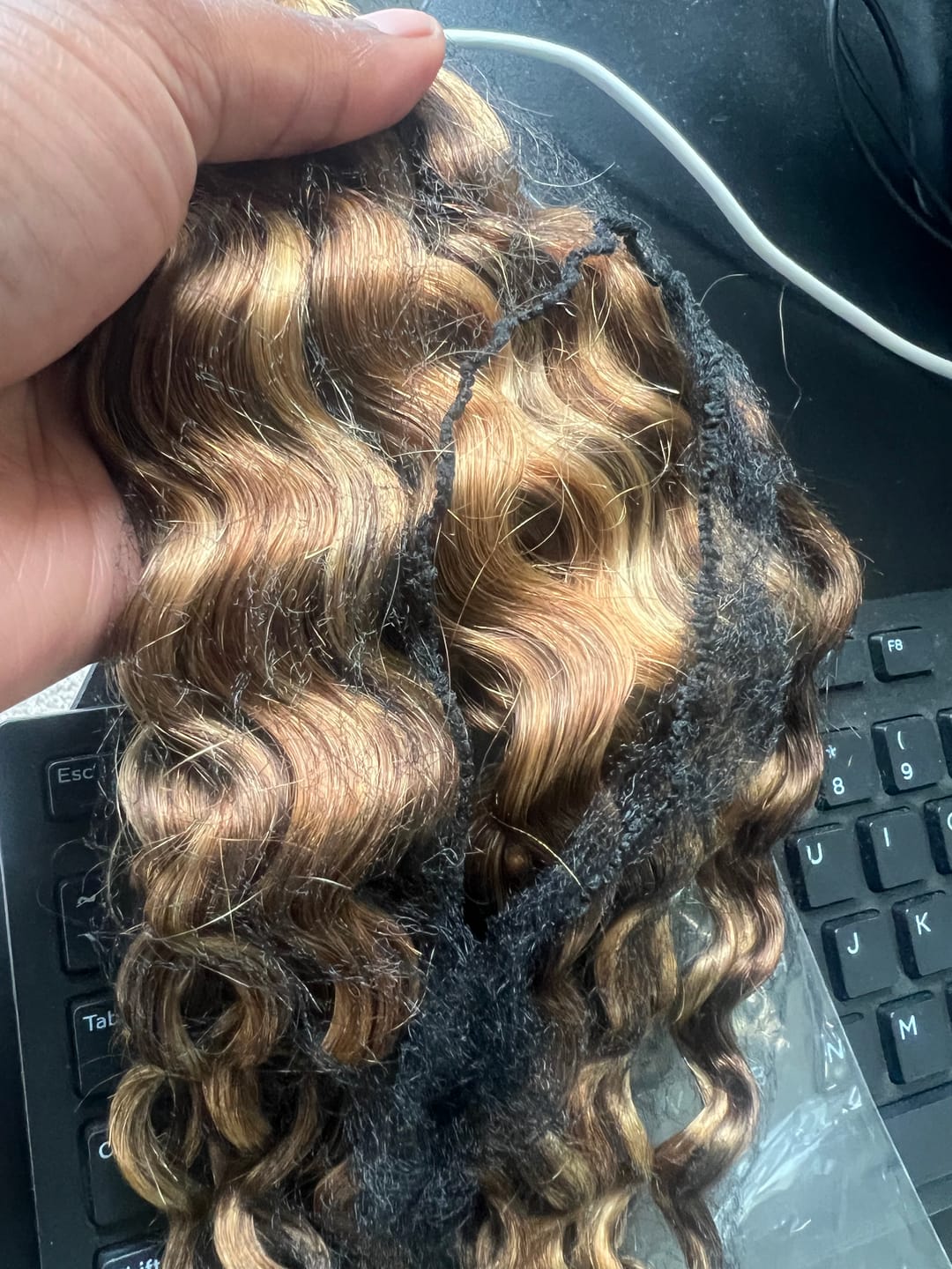 Customer photo review of #4/#27/#30 Mix Color Blend Water Wave Bulk Human Braiding Hair