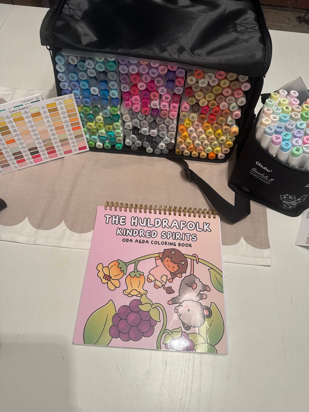 Customer photo review of Ohuhu Honolulu 216 Colors Dual Tips Alcohol Art Markers (New Color Codes)