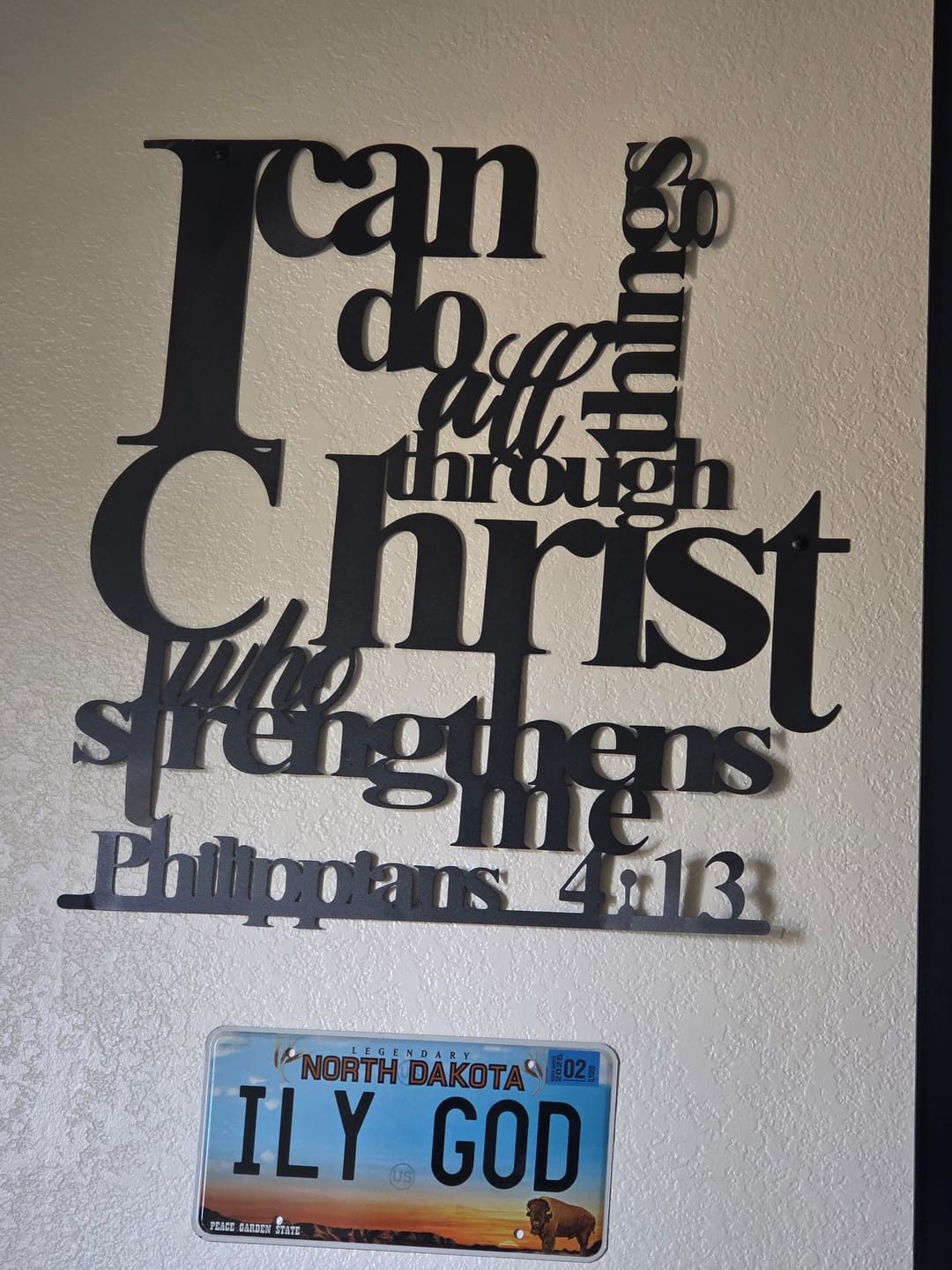Customer photo review of Christianartworkshop Philippians 4:13 I Can Do All Things Metal Wall Decor: Christ’s Strength for Your Walls