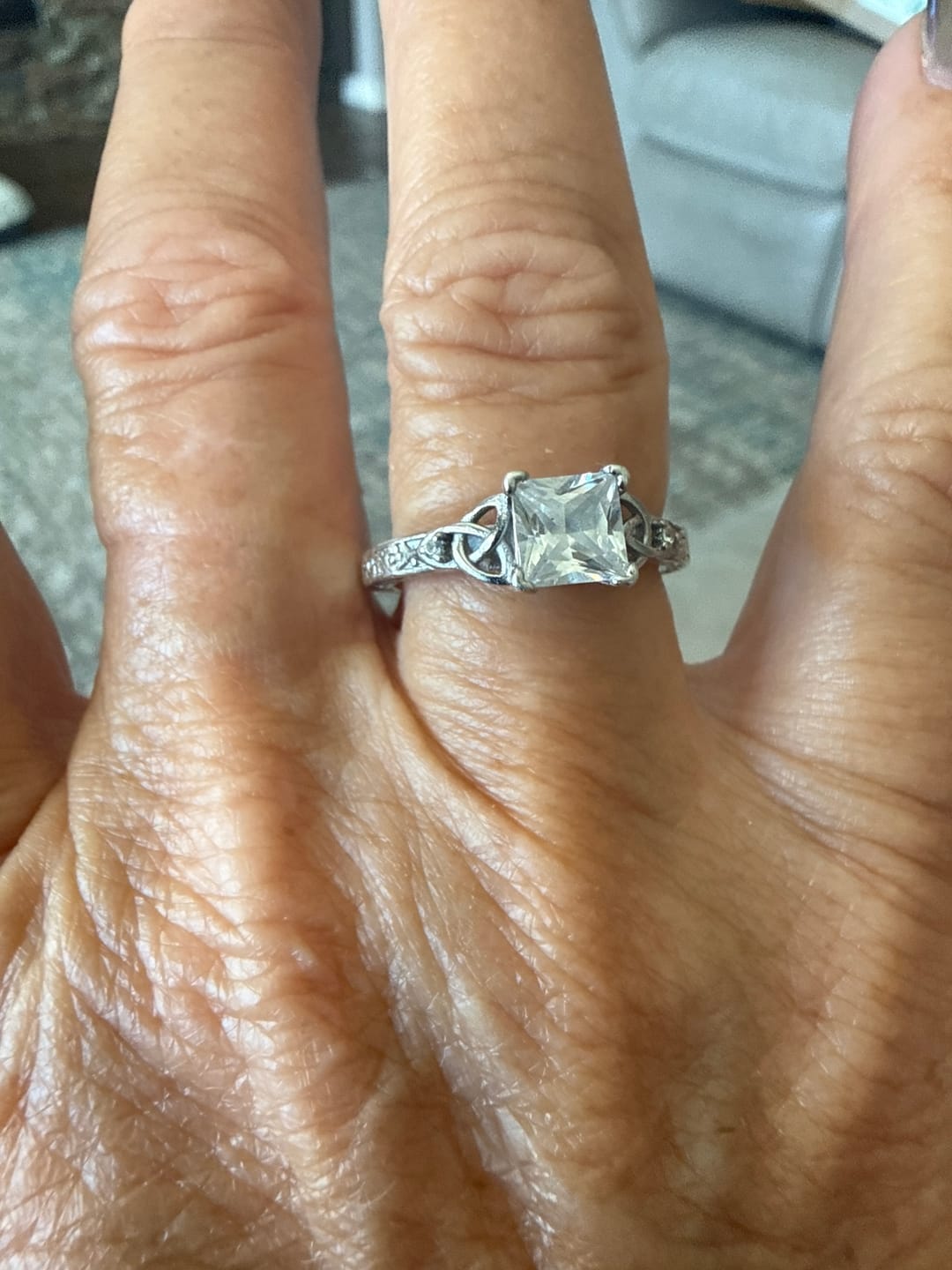 Customer photo review of Trinity Knot™ Ring — 18K White Gold | Diamond