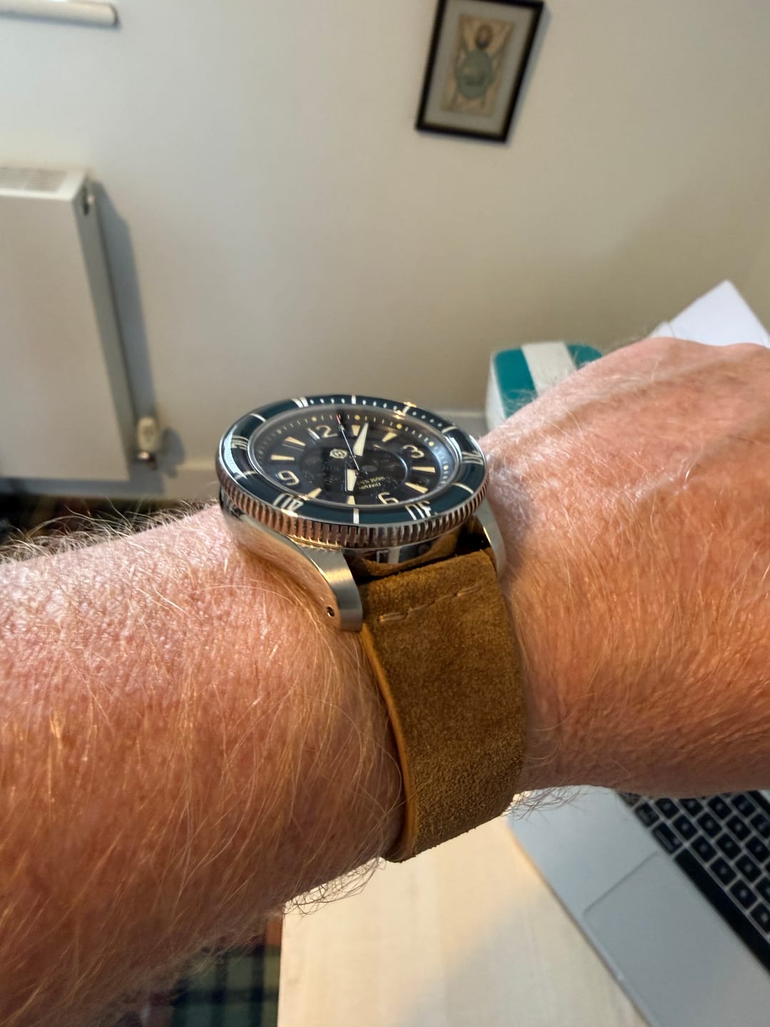 Customer photo review of Cigar Brown Suede