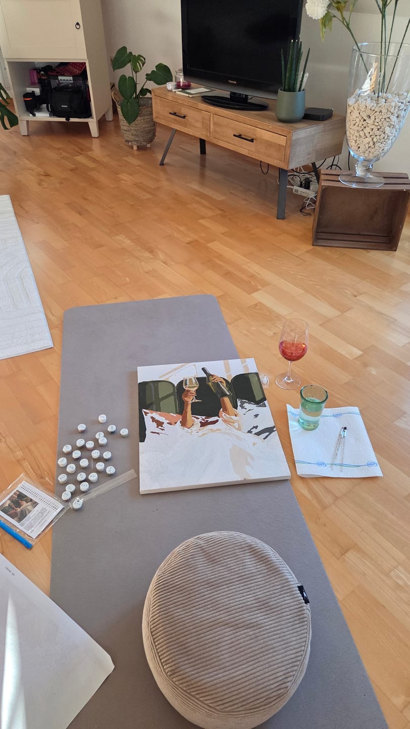 Customer photo review of Malen nach Zahlen - Wein im Bett