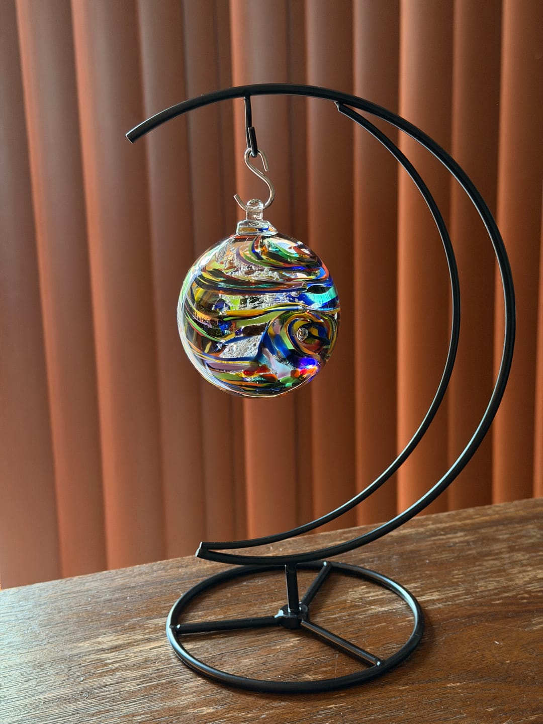 Customer photo review of Rainbow Confetti Orb with Cremation Ashes