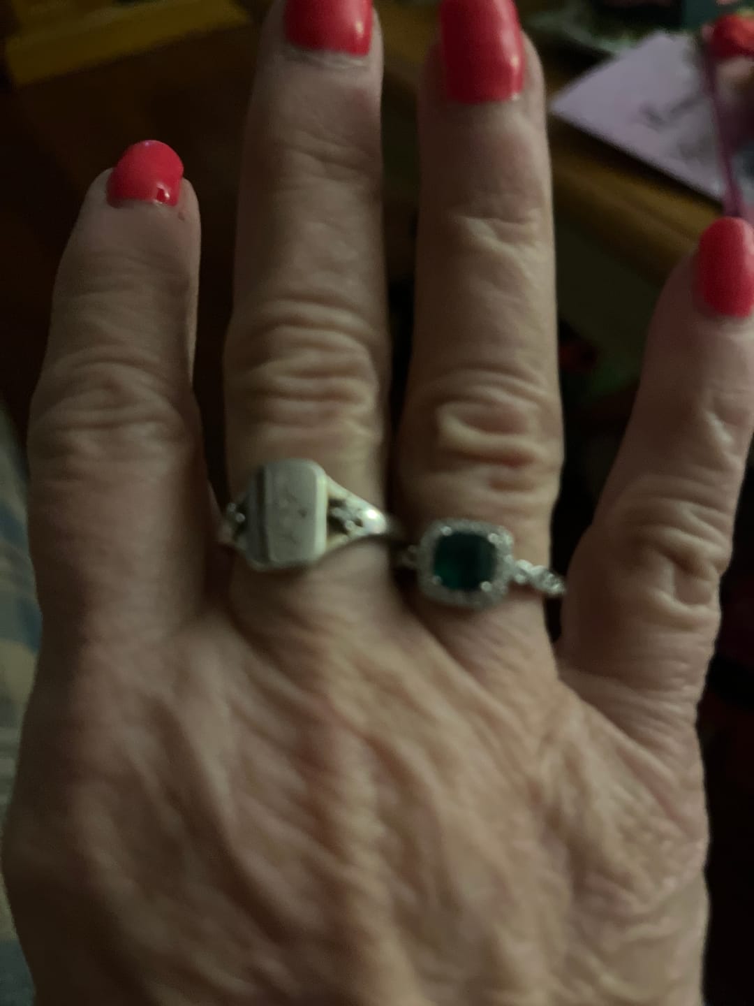 Customer photo review of Enchanted Emerald™ Ring — 18K White Gold | Diamond Accent
