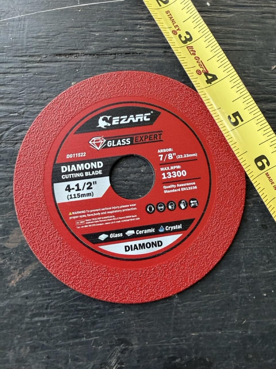 Customer photo review of Glass Cutting Disc 2-Pack For Ceramic Tile, Glass, Crystal, Porcelain