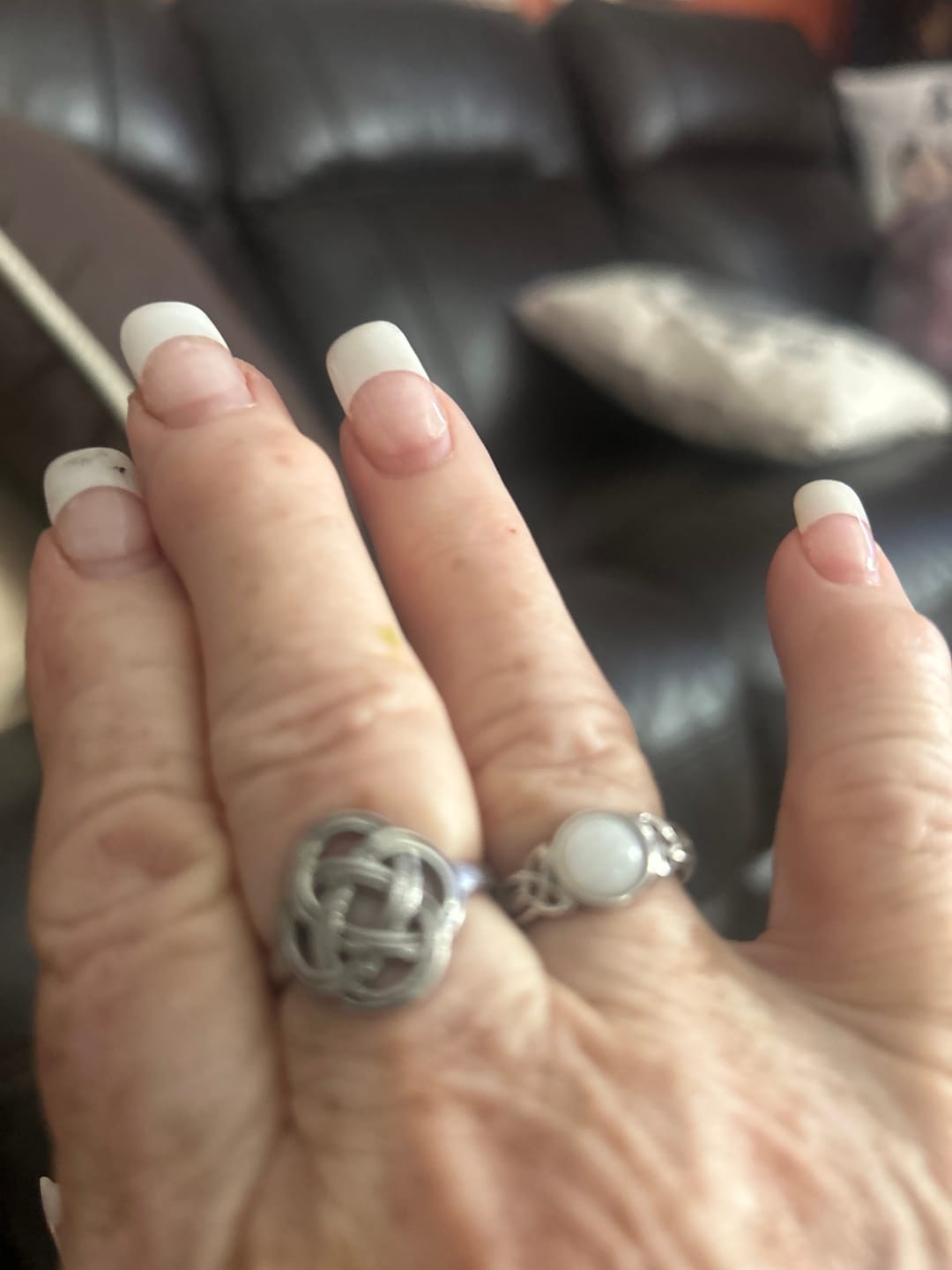 Customer photo review of Celtic Mother™ Ring — 18K White Gold | Moonstone
