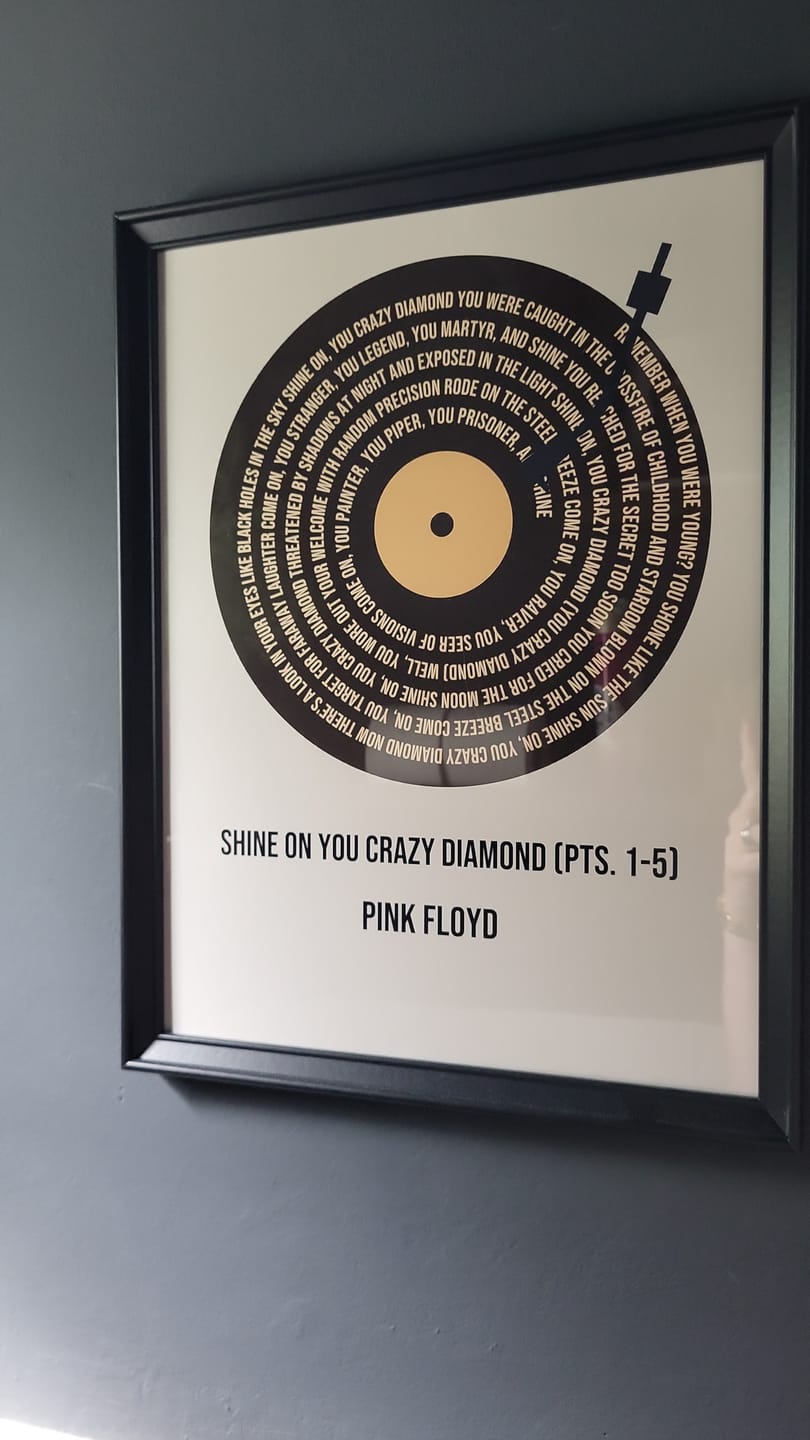 Customer photo review of Songtekst Poster met Eigen Tekst