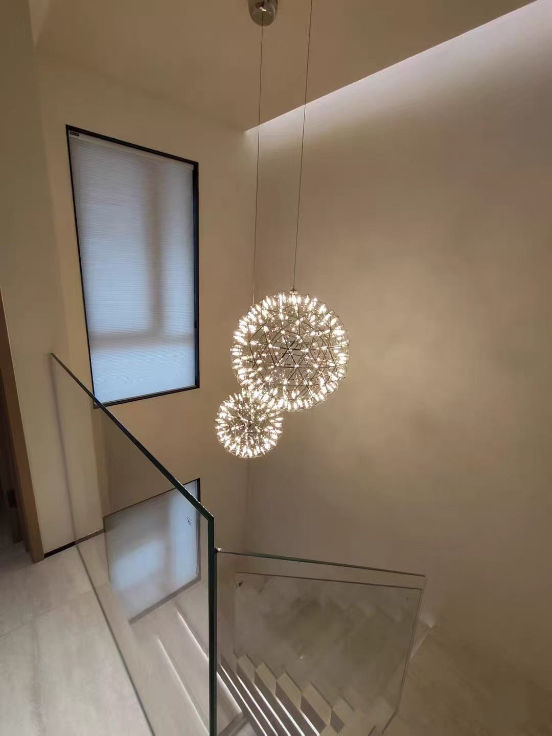 Customer photo review of Sparkling Raimond LED Sphere Pendant Light