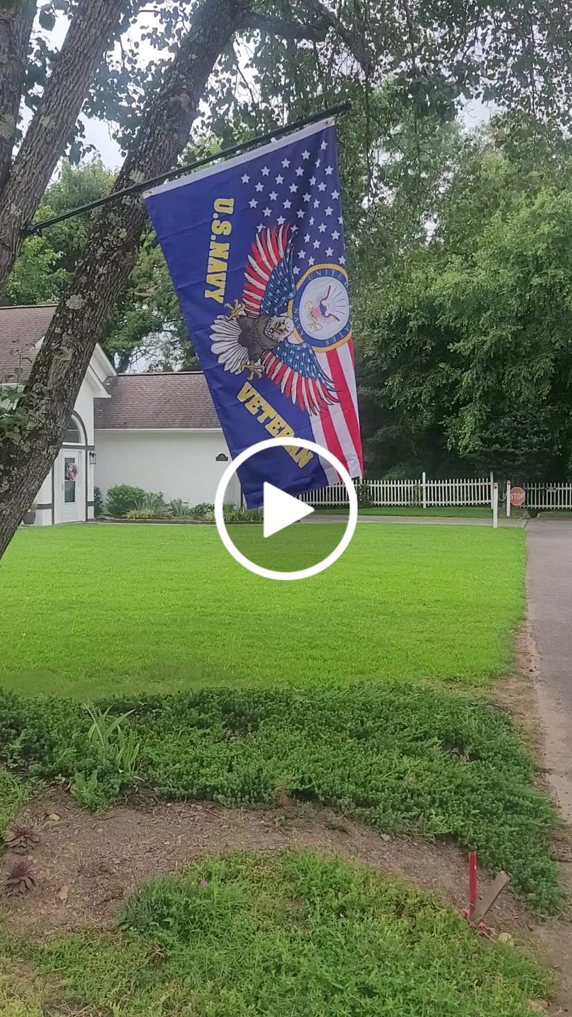 Customer video review of U.S. Navy Veteran Flag