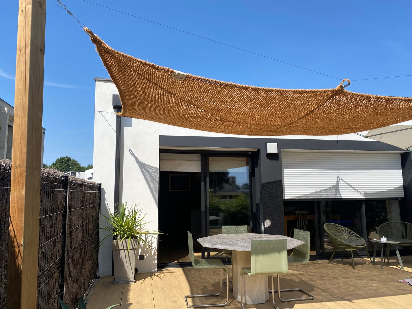 Customer photo review of Voile d'ombrage en fibre de coco