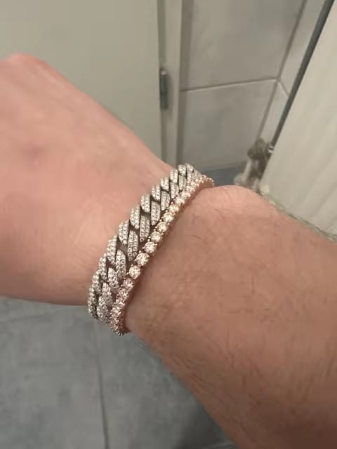Customer photo review of Sterling Silver 925 2MM 3MM 4MM 5MM 6.5MM Moissanite Tennis Bracelet with GRA Certificate