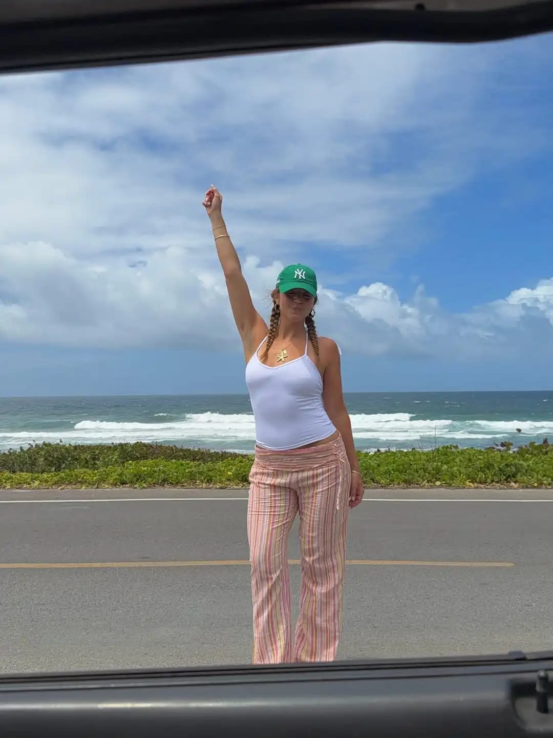 Customer photo review of Sienna Striped Palazzo Pants