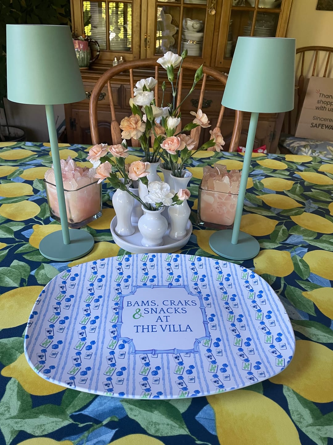 Customer photo review of Personalized Bams, Craks & Snacks Mahjong Platter