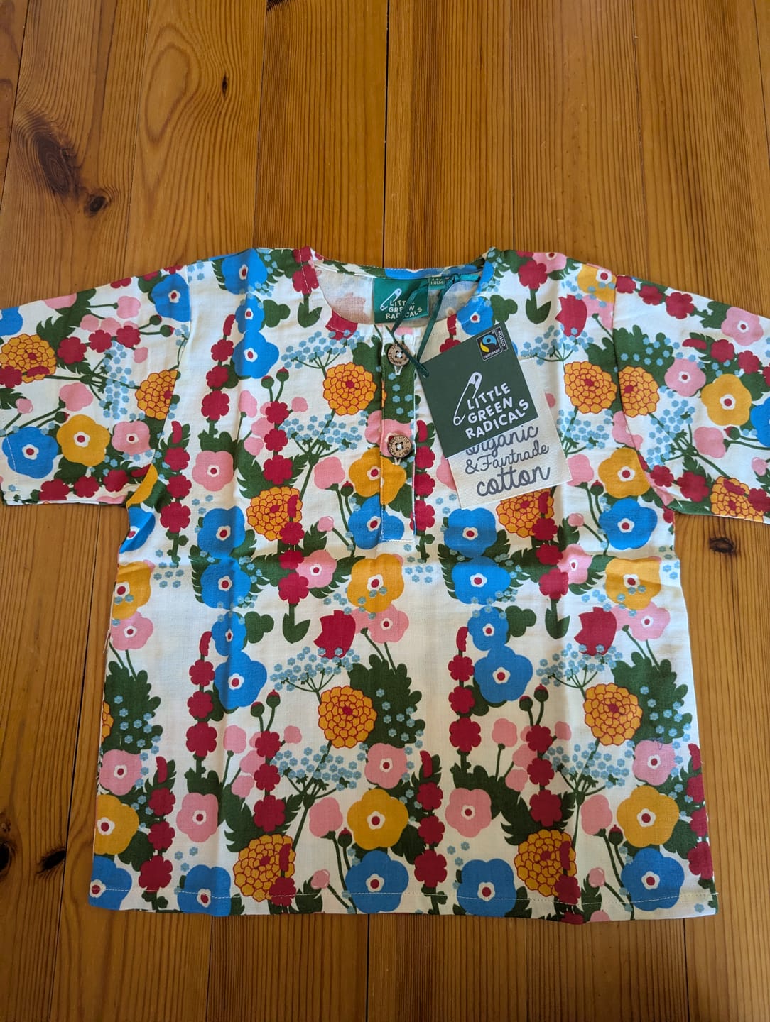 Customer photo review of Flora And Fauna Loose Fit Short Sleeve Henley Top