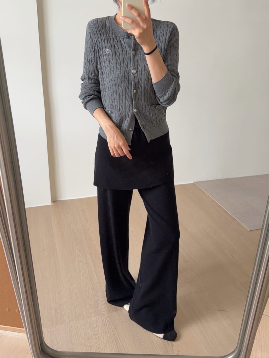 Customer photo review of LILY Bouclé Knit Cardigan