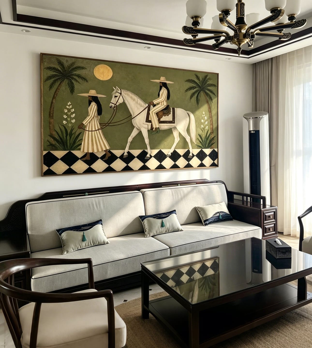 Customer photo review of Olive Courtyard White Horse Painting