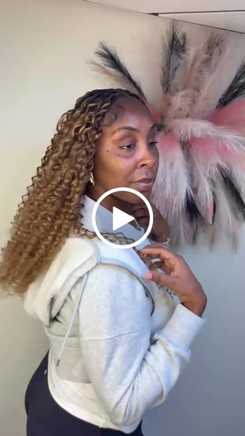 Customer video review of #4/27/30 Mix Color Blend Deep Wave Human Crochet Hair