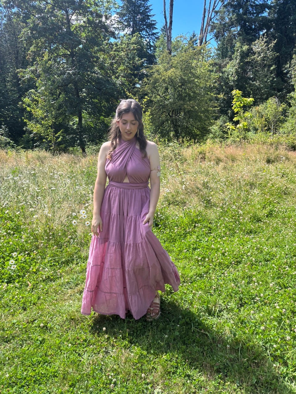 Customer photo review of Amara Bohemian Maxi Dress Violet