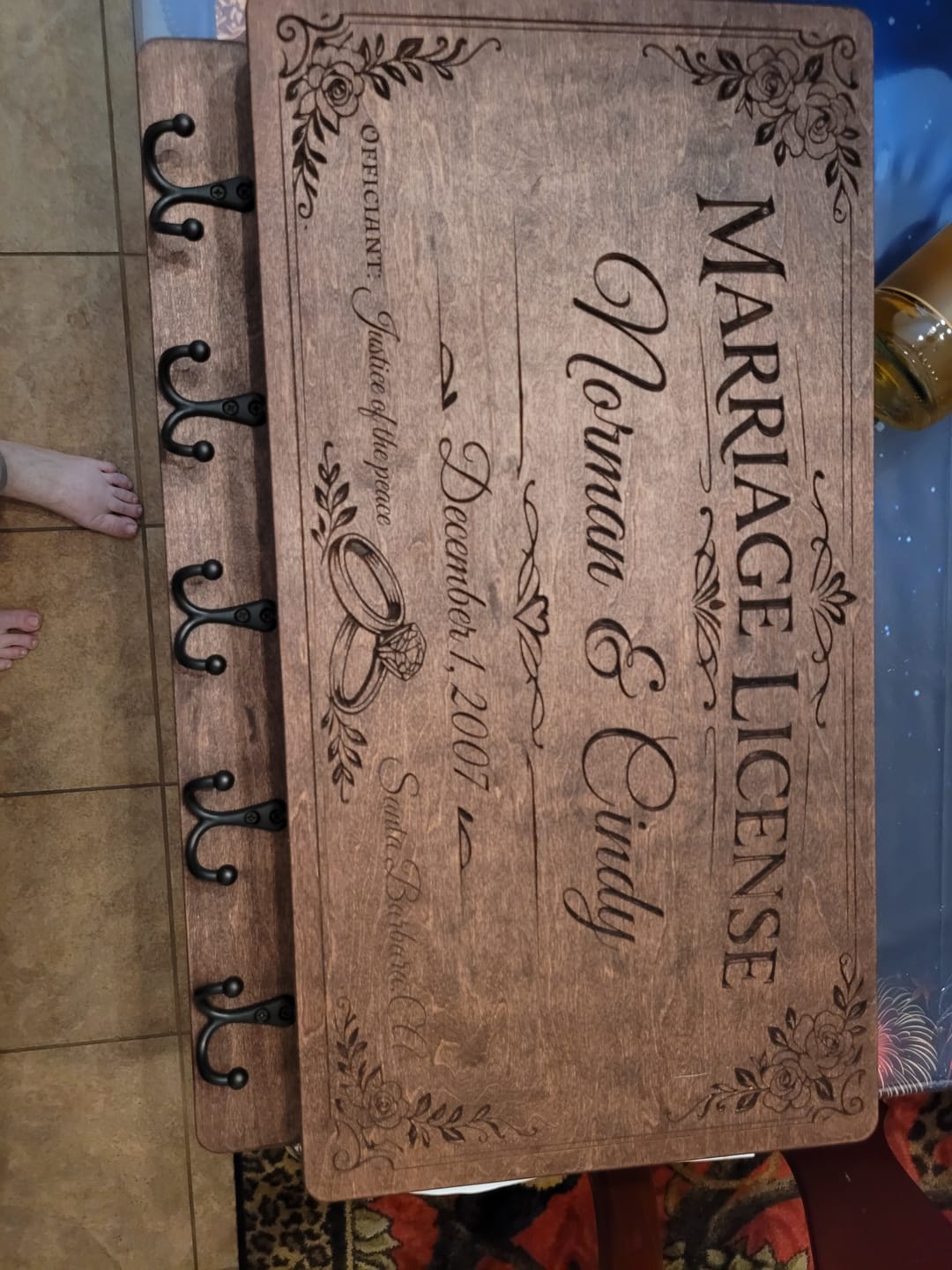 Customer photo review of PERSONALIZABLE MARRIAGE LICENSE