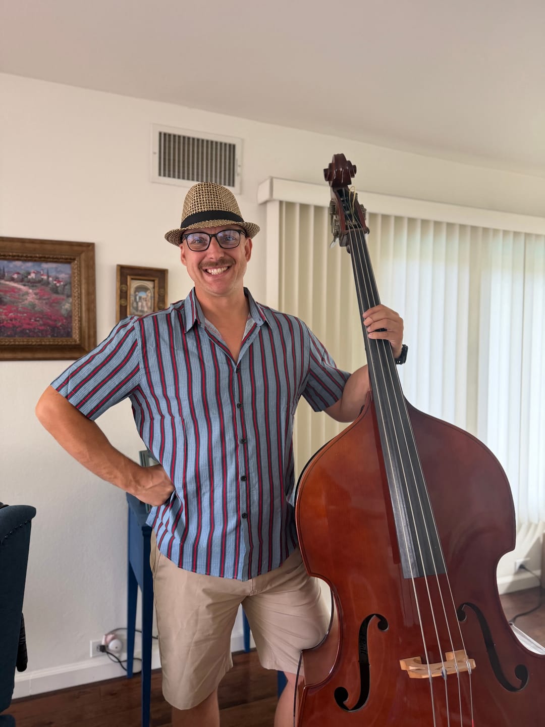 Customer photo review of Herren Kurzarmhemd mit Streifenmuster Blau