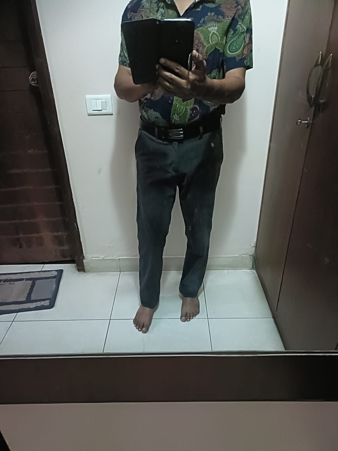Customer photo review of Olive Green Fine Stripe - Corduroy Pant