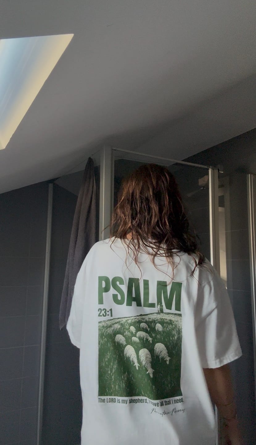 Customer photo review of Faith & Trust in God Oversized Shirt BackPrint