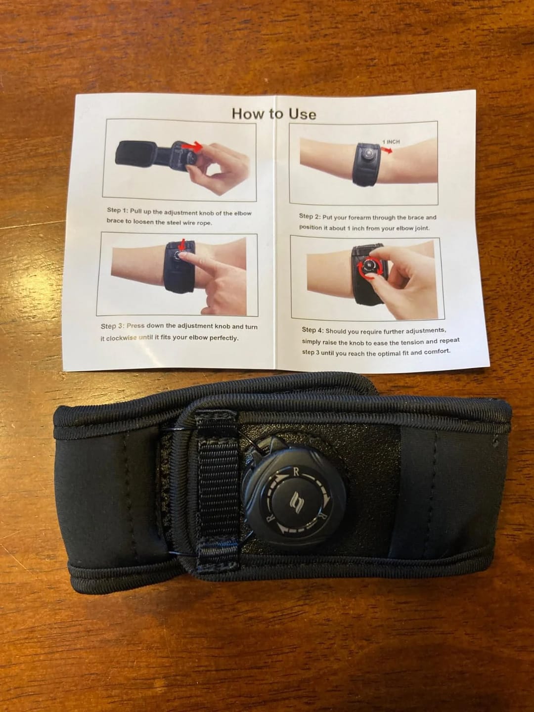 Customer photo review of Knob Adjustment Elbow Brace
