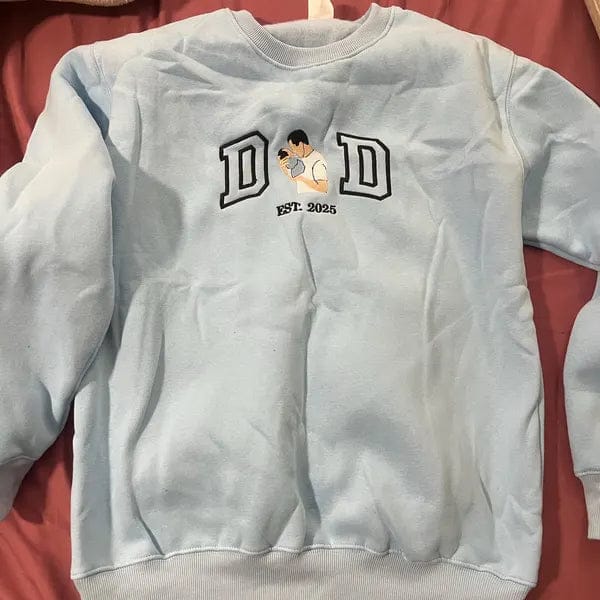 Customer photo review of Custom Photo Embroidered Sweatshirt for DAD