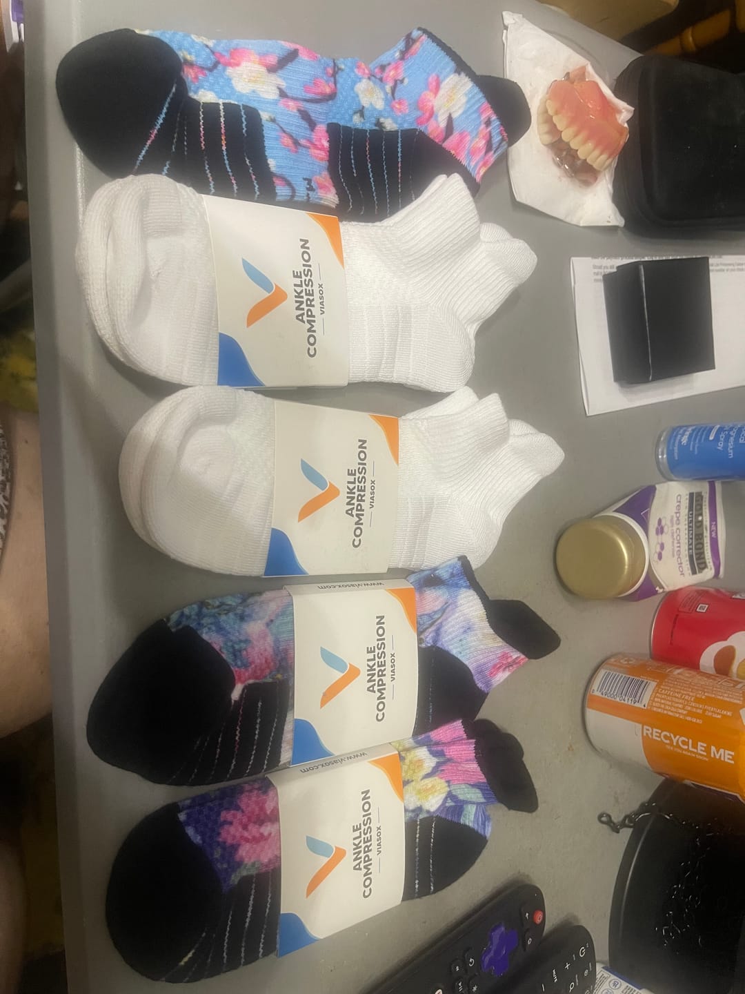 Customer photo review of Blooming Brights Ankle Compression Socks 5-Pack Bundle