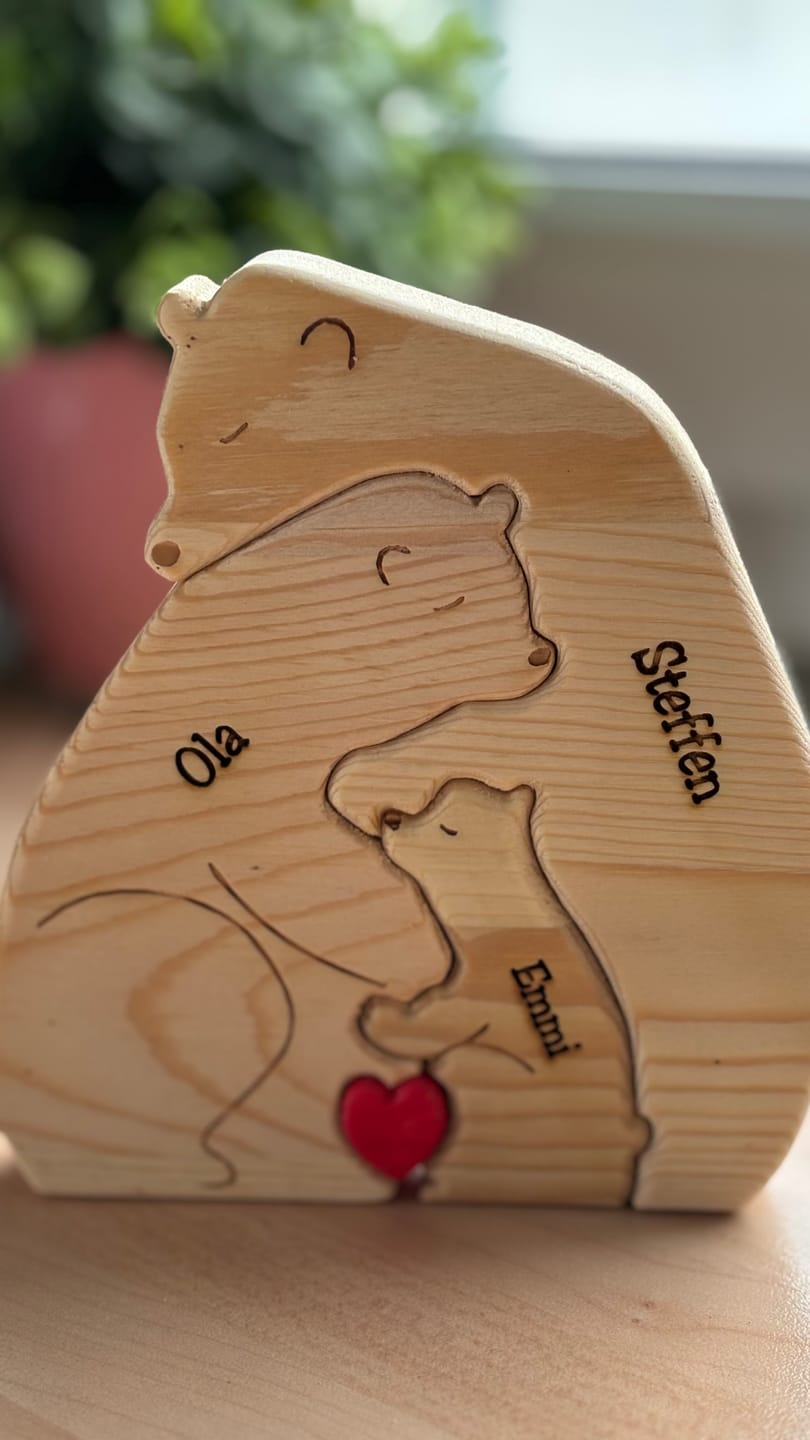 Customer photo review of Bärenfamilie - Süße Personalisierte Holzbären zum Aufstellen für die Familie