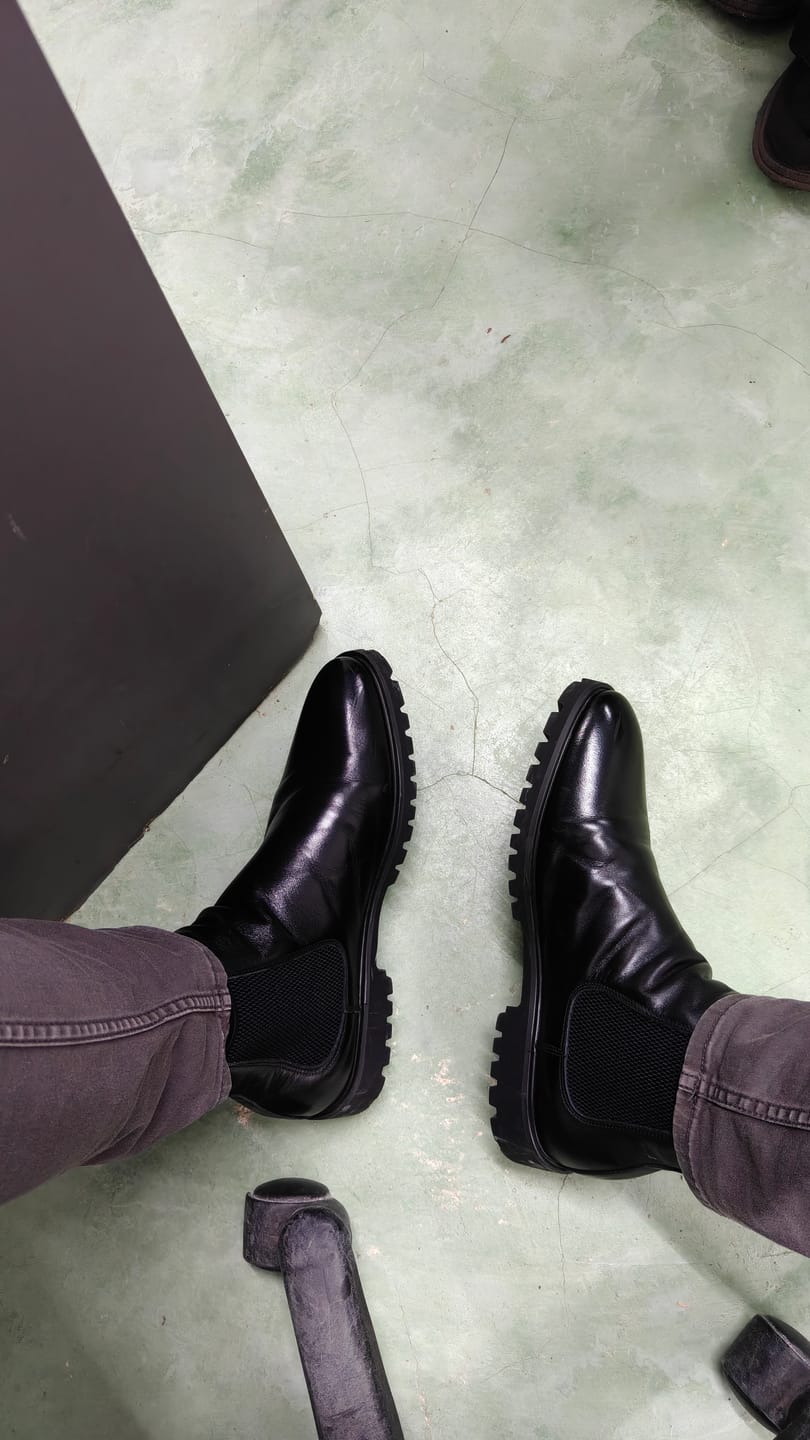 Customer photo review of Braxon Chelsea Boots - Solid Black (Brava Sole)